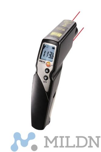 Testo 830-T4 комплект инфракрасный термометр с 2-х точечным лазерным целеуказателем (оптика 30:1) (с кожаным чехлом и зондом температуры) фото 2