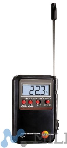 Testo мини-термометр с проникающим зондом и сигналом тревоги для измерения температуры воздуха, жидкостей, порошкообразных и сыпучих материалов