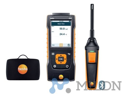 testo 440 (0563 4404) комплект с Bluetooth зондом влажности и температуры 0636 9731 и кейсом